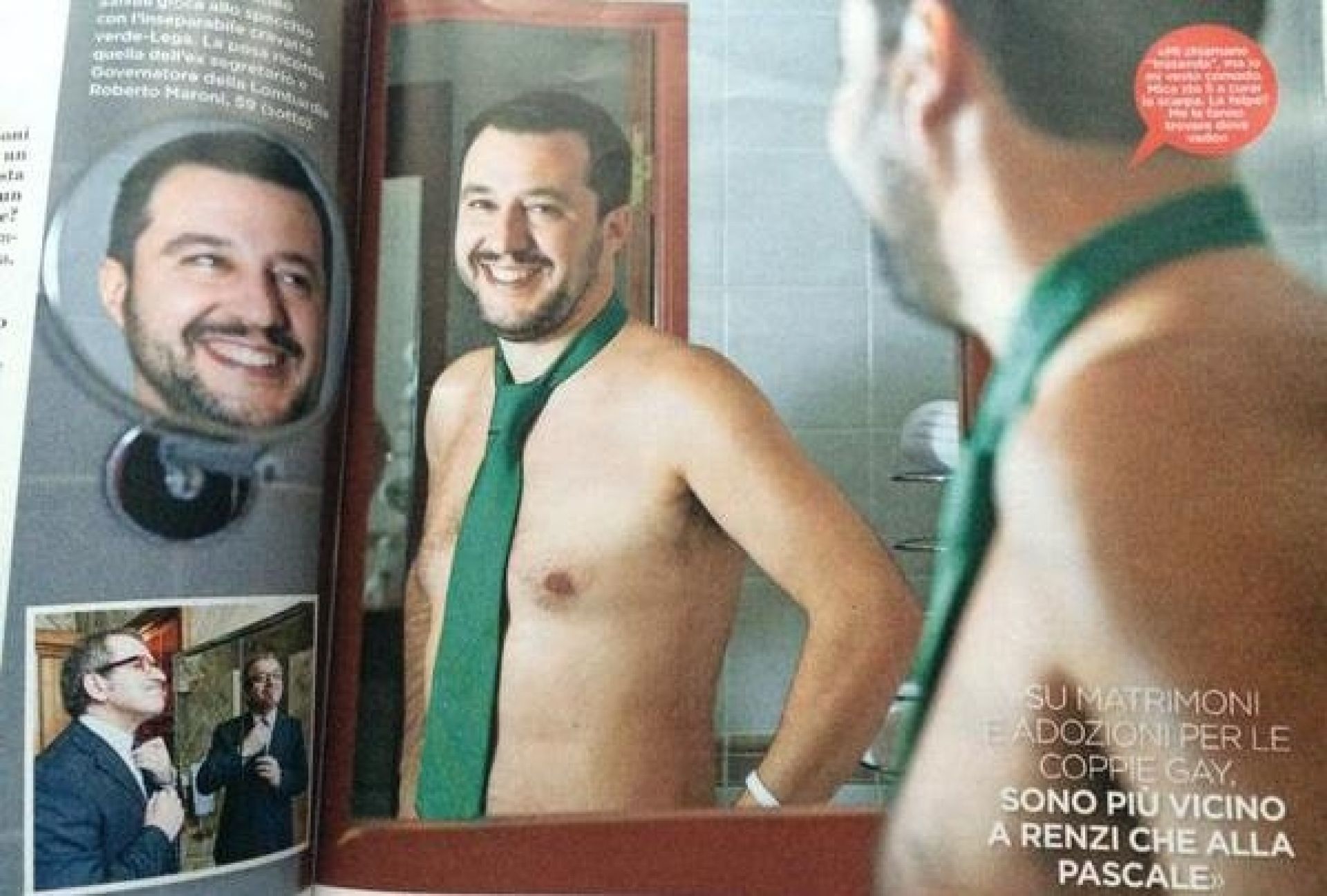 Salvini vestito o desnudo a destra tra fasci e Le Pen