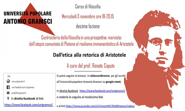 Dall'etica alla retorica di Aristotele, X lezione del corso di filosofia