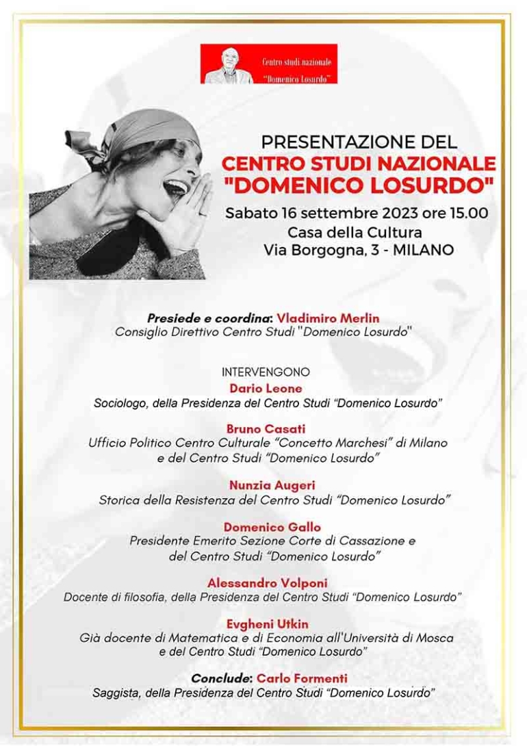 Convegno nazionale del Centro Studi “Domenico Losurdo”